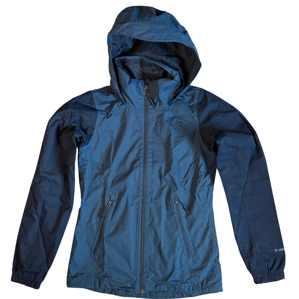 The North Face Blue Rain Jacket Hooded Running Jogging Walking Women's XS